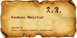 Kedves Nesztor névjegykártya